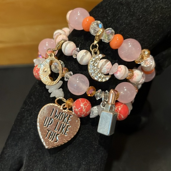 Bracelet Bundle - 4 Stretch Bracelets with Charms - Picture 2 of 5